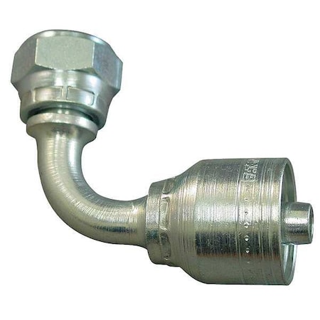 Hose Fitting, Crimp, BSPP, 90, 1/4, G 1/4 MPN:1A4BFB4