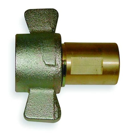 Hydraulic Quick Connect Hose Coupling, Brass Body, Thread-to-Connect Lock, 3/8