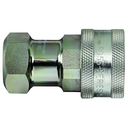 Hydraulic Quick Connect Hose Coupling, Steel Body, Push-to-Connect Lock, 7/16