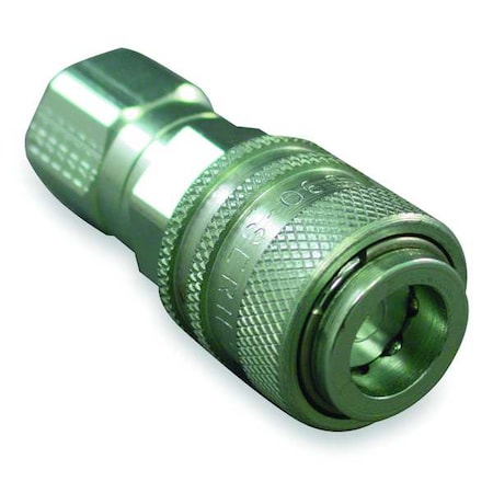 Hydraulic Quick Connect Hose Coupling, Steel Body, Push-to-Connect Lock, 7/16