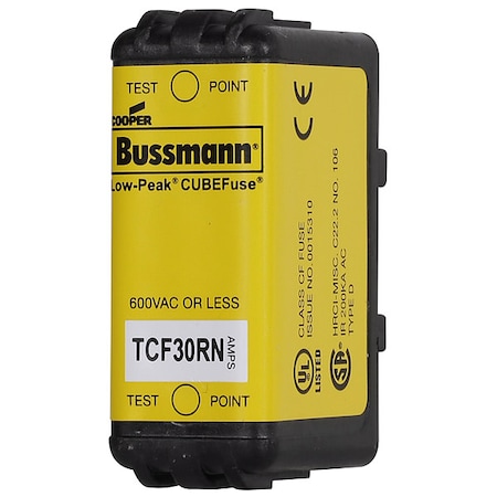 Fuse, 600VAC, Cube, CF, 30A, 300VDC, Non-Ind MPN:TCF30RN