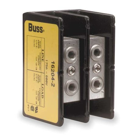 Miniature Power Distribution Block, Open, 2 Pole, 175 A Copper, 600 V AC/DC MPN:16204-2