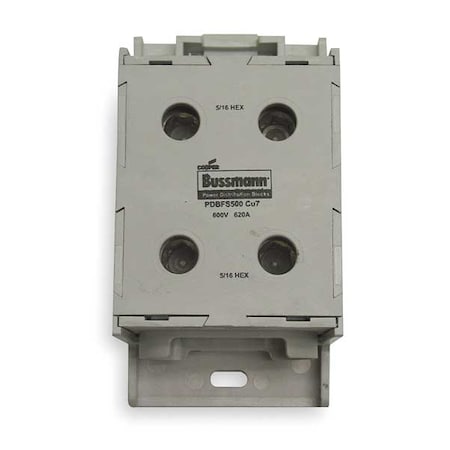 Power Distribution Block, Finger-Safe, 1 Pole, 620 A Copper, 600 V AC/DC, DIN Rail, Panel MPN:PDBFS500