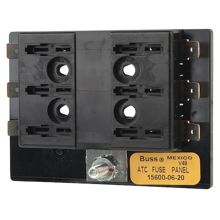 Fuse Panel, 0 to 30A Amp Range, 32V DC Volt Rating, 6 Poles, Quick Connect, Automotive Fuse Type MPN:15600-06-20