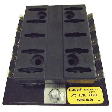 Fuse Panel, 0 to 30A Amp Range, 32V DC Volt Rating, 10 Poles, Quick Connect, Automotive Fuse Type MPN:15600-10-20