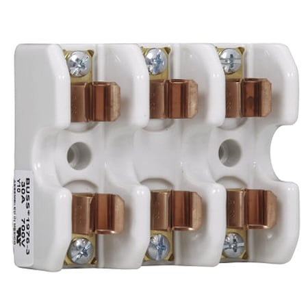 Open Fuse Block, 0 to 30A Amp Range, 700V AC/DC Volt Rating, 3 Poles, Screw MPN:1976-3