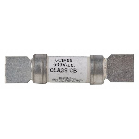 Ceramic Fuse, CIF06 Series, Time-Delay, 6A, 600V AC, 200kA at 250V DC, 200kA at 600V AC MPN:6CIF06