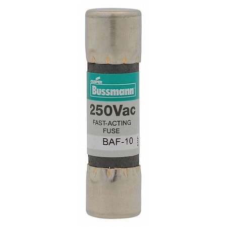 Midget Fuse, Fast-Acting, 12A, 250V AC, Non-Indicating, 10kA at 125V AC, 750A at 250V AC MPN:BAF-12