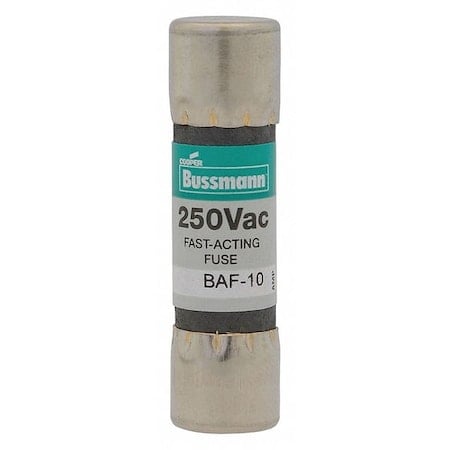 Midget Fuse, Fast-Acting, 2.50A, 250V AC, Non-Indicating, 100kA at 250V AC, 10kA at 125V AC MPN:BAF-2-1/2