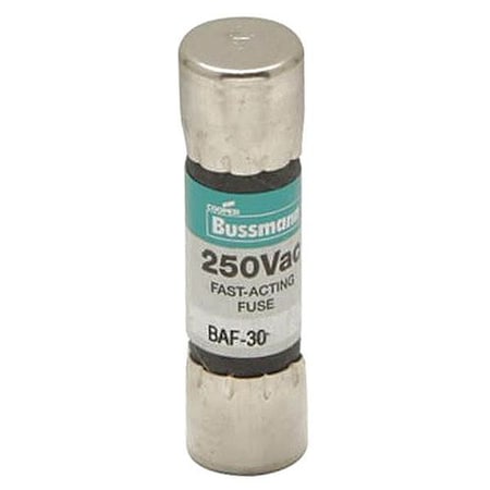 Midget Fuse, Fast-Acting, 30A, 250V AC, Non-Indicating, 10kA at 125V AC, 200A at 250V AC MPN:BAF-30