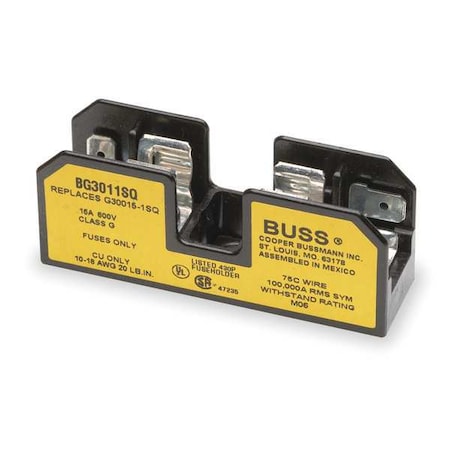 Open Fuse Block, G UL Class, 600V AC/DC Volt Rating, 1 Poles, Screw with Quick Connect MPN:BG3011SQ