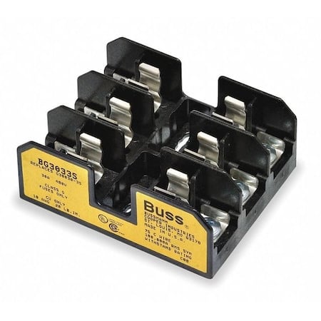Open Fuse Block, 25 to 30A Amp Range, 480V AC/DC Volt Rating, 3 Poles, Screw with Quick Connect MPN:BG3033S