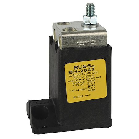 Open Fuse Block, 201 to 400A Amp Range, 700V AC/DC Volt Rating, 1 Poles, Screw MPN:BH-2033