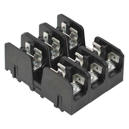 Open Fuse Block, 0 to 30A Amp Range, 600V AC/DC Volt Rating, 3 Poles, Quick Connect MPN:BMM603-3SQ