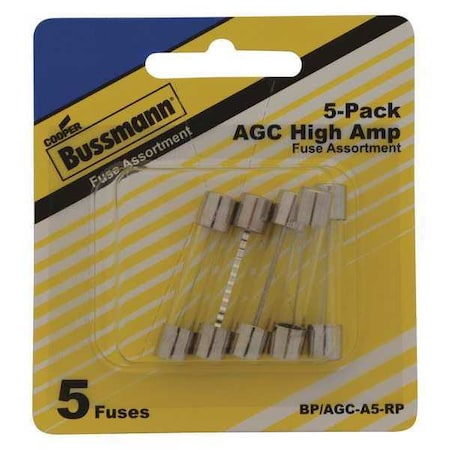 Glass Fuse Kit, AGC Series, 5 Fuses Included, No Fuse Class Class, 10 to 30A, 250V AC, 32V AC MPN:BP/AGC-A5-RP