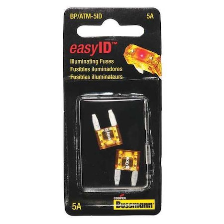 Automotive Fuse, 5A, 2 PK MPN:BP/ATM-5ID