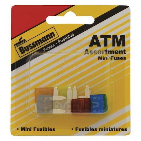 Automotive Fuse Kit, ATM Series, 8 Fuses Included, No Fuse Class Class, 2 to 30A, Not Rated MPN:BP/ATM-A8-RP
