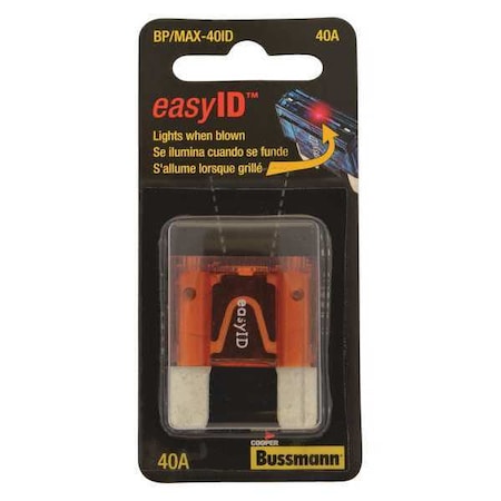 Automotive Fuse, MAX-ID Series, 40A, 32V DC, Indicating MPN:BP/MAX-40ID