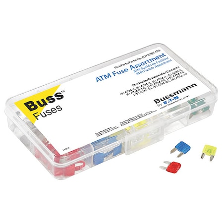 Automotive Fuse Kit, ATM Series, 80 Fuses Included, 2 to 30A, Not Rated MPN:CDY10TRY-ATM