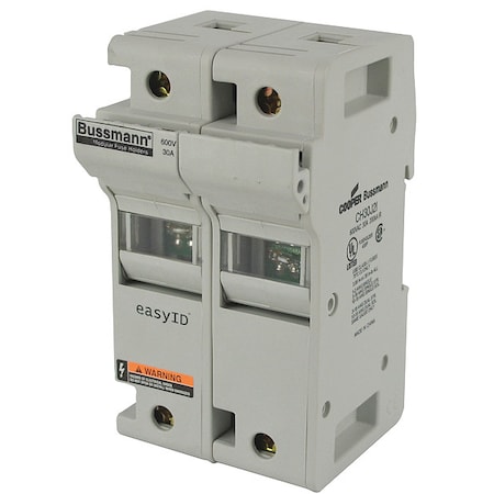 Fuse Holder, 0 to 30A Amp Range, 600V AC/DC Volt Rating, 2 Poles, Box Lug MPN:CH30J2I