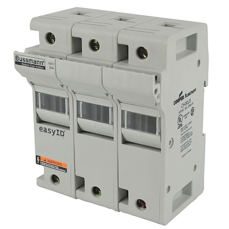 Fuse Holder, J UL Class, 600V AC/DC Volt Rating, 3 Poles, Box Lug MPN:CH30J3