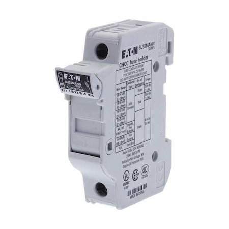 Fuse Holder, CC UL Class, 600V AC/DC Volt Rating, 1 Poles, Clamp/Spade Lug MPN:CHCC1DU