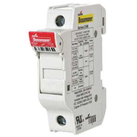 Fuse Holder, 0 to 30A Amp Range, 600V AC/DC Volt Rating, 1 Poles, Clamp/Spade Lug MPN:CHM1DU
