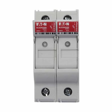 Finger Safe Fuse Block, 0 to 30A Amp Range, 600V AC/DC Volt Rating, 2 Poles, Box Lug; Clamp MPN:CHM2DIU