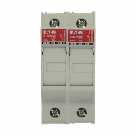 Finger Safe Fuse Block, 0 to 30A Amp Range, 600V AC/DC Volt Rating, 2 Poles, Box Lug; Clamp MPN:CHM2DU