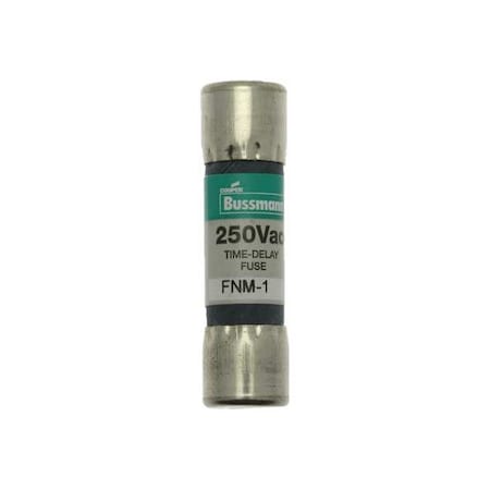 Midget Fuse, Time-Delay, 1A, 250V AC, Non-Indicating, 10kA at 125V AC, 35A at 250V AC MPN:FNM-1