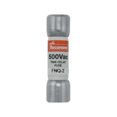 Midget Fuse, Time-Delay, 2A, 500V AC, Non-Indicating, 10kA at 500V AC MPN:FNQ-2