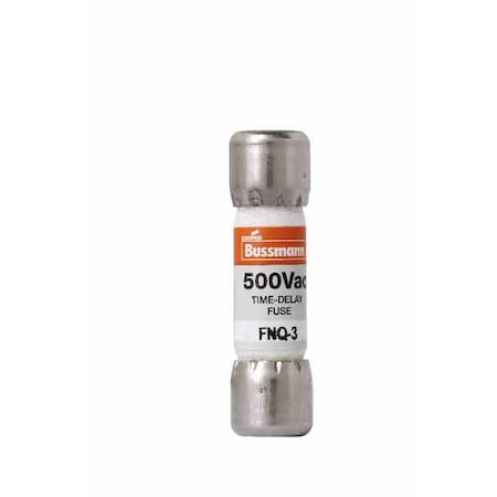 Midget Fuse, Time-Delay, 3A, 500V AC, Non-Indicating, 10kA at 500V AC MPN:FNQ-3