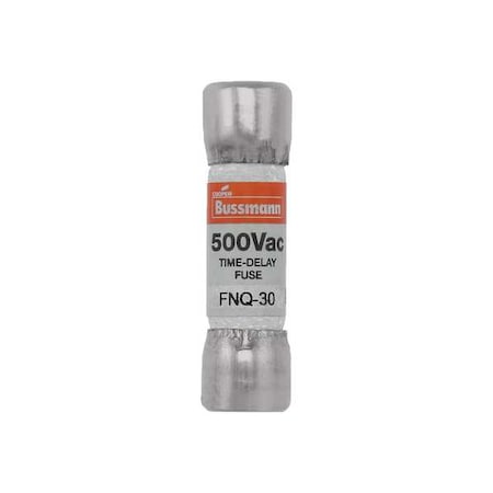 Midget Fuse, Time-Delay, 30A, 500V AC, Non-Indicating, 10kA at 500V AC MPN:FNQ-30