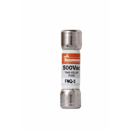 Midget Fuse, Time-Delay, 5A, 500V AC, Non-Indicating, 10kA at 500V AC MPN:FNQ-5