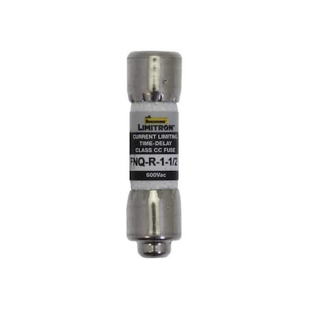 CC Class, Time-Delay, 1.5A, 600V AC, Non-Indicating MPN:FNQ-R-1-1/2