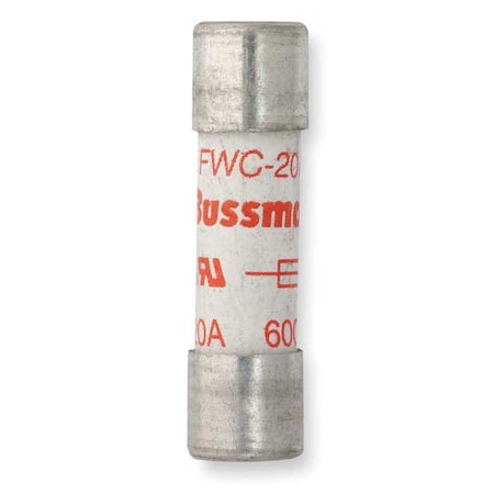 Semiconductor Fuse, FWC-A10F Series, 20A, Fast-Acting, 600V AC, Cylindrical MPN:FWC-20A10F