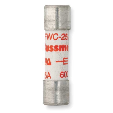 Semiconductor Fuse, 25A, Fast-Acting, 600V AC, Cylindrical MPN:FWC-25A10F