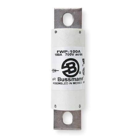 Semiconductor Fuse, 100A, Fast-Acting, 700V AC, Bolt-On MPN:FWP-100A
