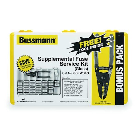 Glass Fuse Kit, ABC, AGC, GMA, GMC, MDA, MDL Series, 260 Fuses Included, No Fuse Class Class MPN:GSK-260