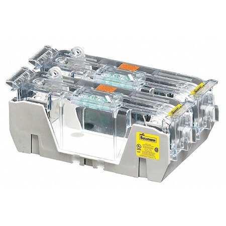 Open Fuse Block, 70 to 100A Amp Range, 250V AC/DC Volt Rating, 2 Poles, Box Lug MPN:HM25100-2CR