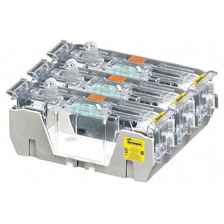 Open Fuse Block, H; K5 UL Class, 250V AC/DC Volt Rating, 3 Poles, Box Lug MPN:HM25400-3CR