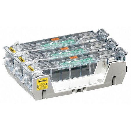 Open Fuse Block, H; K5 UL Class, 600V AC/DC Volt Rating, 3 Poles, Box Lug MPN:HM60100-3CR