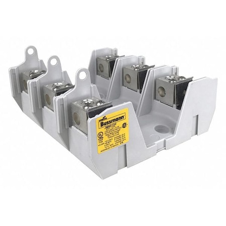 Open Fuse Block, 70 to 100A Amp Range, 600V AC/DC Volt Rating, 3 Poles, Box Lug MPN:JM60100-3CR