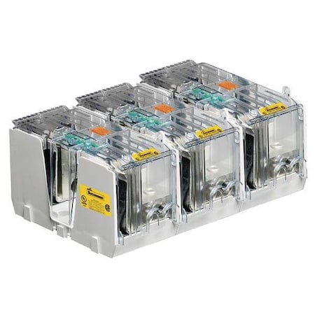 Open Fuse Block, 450 to 600A Amp Range, 600V AC/DC Volt Rating, 3 Poles, Box Lug MPN:JM60600-3CR