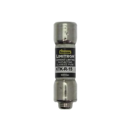 CC Class, Fast-Acting, 15A, 600V AC, Non-Indicating MPN:KTK-R-15
