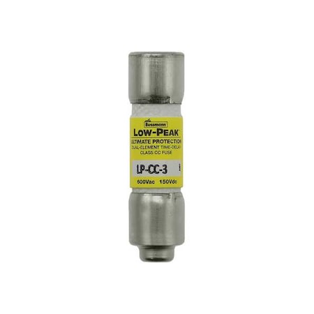 CC Class, Time-Delay, 3A, 600V AC, Non-Indicating MPN:LP-CC-3