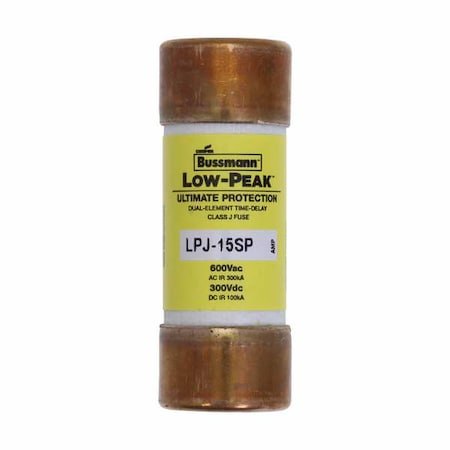 UL Class Fuse, J Class, Time-Delay, 15A, 600V AC, Non-Indicating MPN:LPJ-15SP