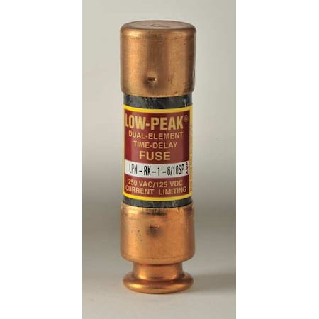 UL Class Fuse, RK1 Class, LPN-RK-SP Series, Time-Delay, 1.60A, 250V AC, Non-Indicating MPN:LPN-RK-1-6/10SP