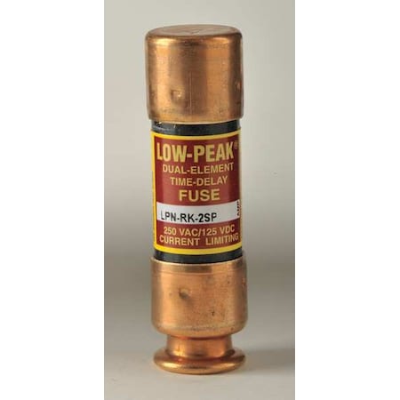 UL Class Fuse, RK1 Class, Time-Delay, 2A, 250V AC, Non-Indicating MPN:LPN-RK-2SP