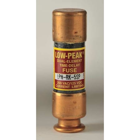 UL Class Fuse, RK1 Class, Time-Delay, 5A, 250V AC, Non-Indicating MPN:LPN-RK-5SP